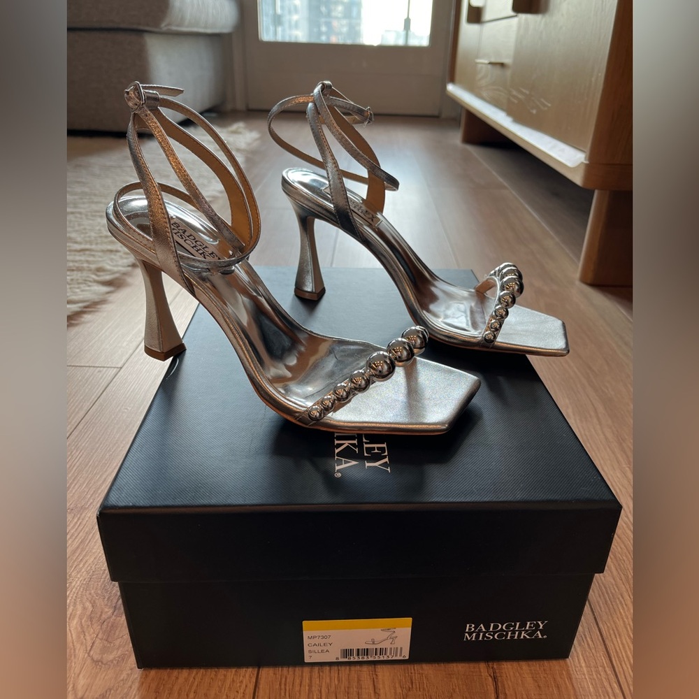 Badgley Mischka Collection Cailey Ankle Strap Metallic Sandal